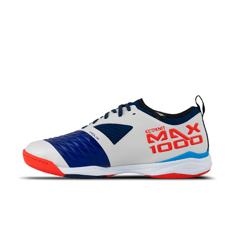 Calzado de Futsal Max 1000 Locker Ecoknit Blanco y Azul